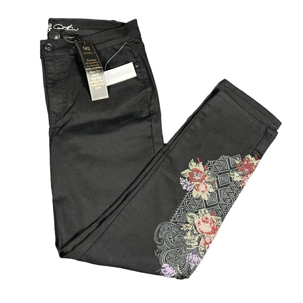 DG2 By Diane Gilman Black Embroidered Denim Jeans - Picture 7 of 9